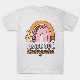 Peace Out Kindergarten Last Day of School Teacher Studen T-Shirt